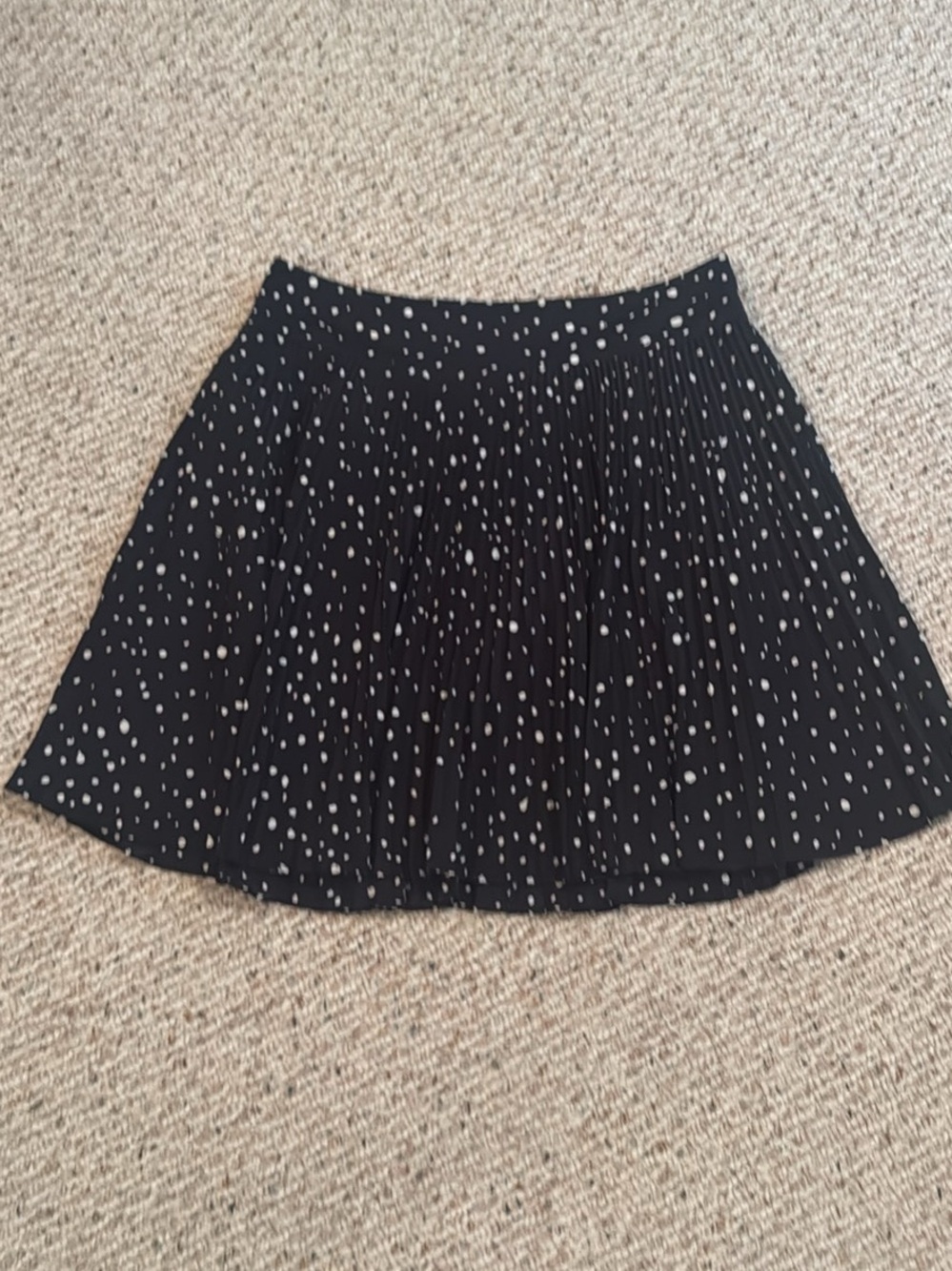 Blue Pettit Pleated Polka Dot Mini Skirt